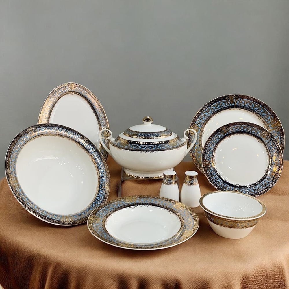 Carroline 61 Piece Porcelain Dinner Set for 12 Persons