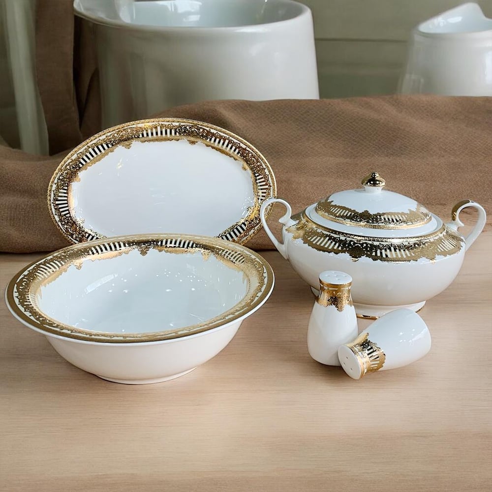Hilary 61 Piece Porcelain Dinner Set for 12 People