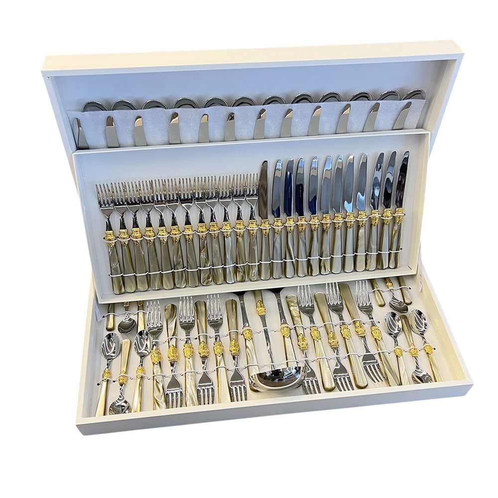 Rivadossi Elena Ring Champagne 75 Piece Cutlery Set