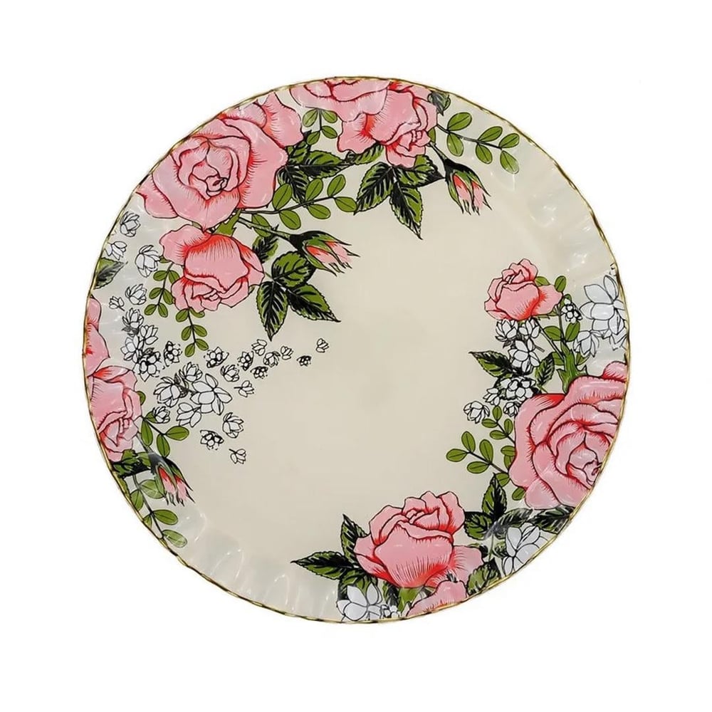 Roseline Cream 6-Piece Serving Plate