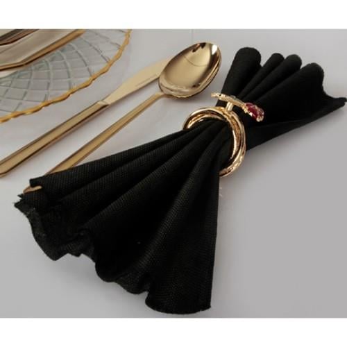 Royal Mademoiselle Rose 6 Lı Peçete Yüzüğü - Gold