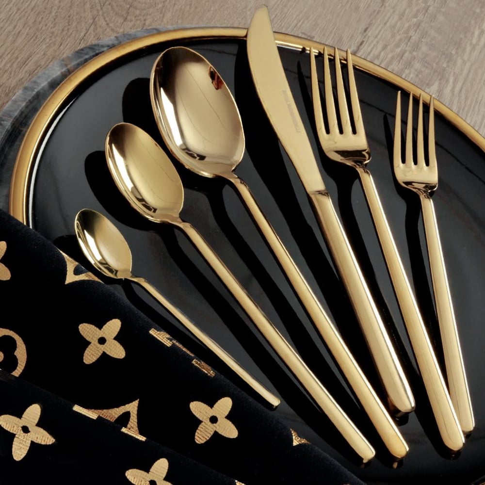 Royal Mademoiselle Vogue 72 Parça Kaşık Çatal Bıçak Takımı - Gold