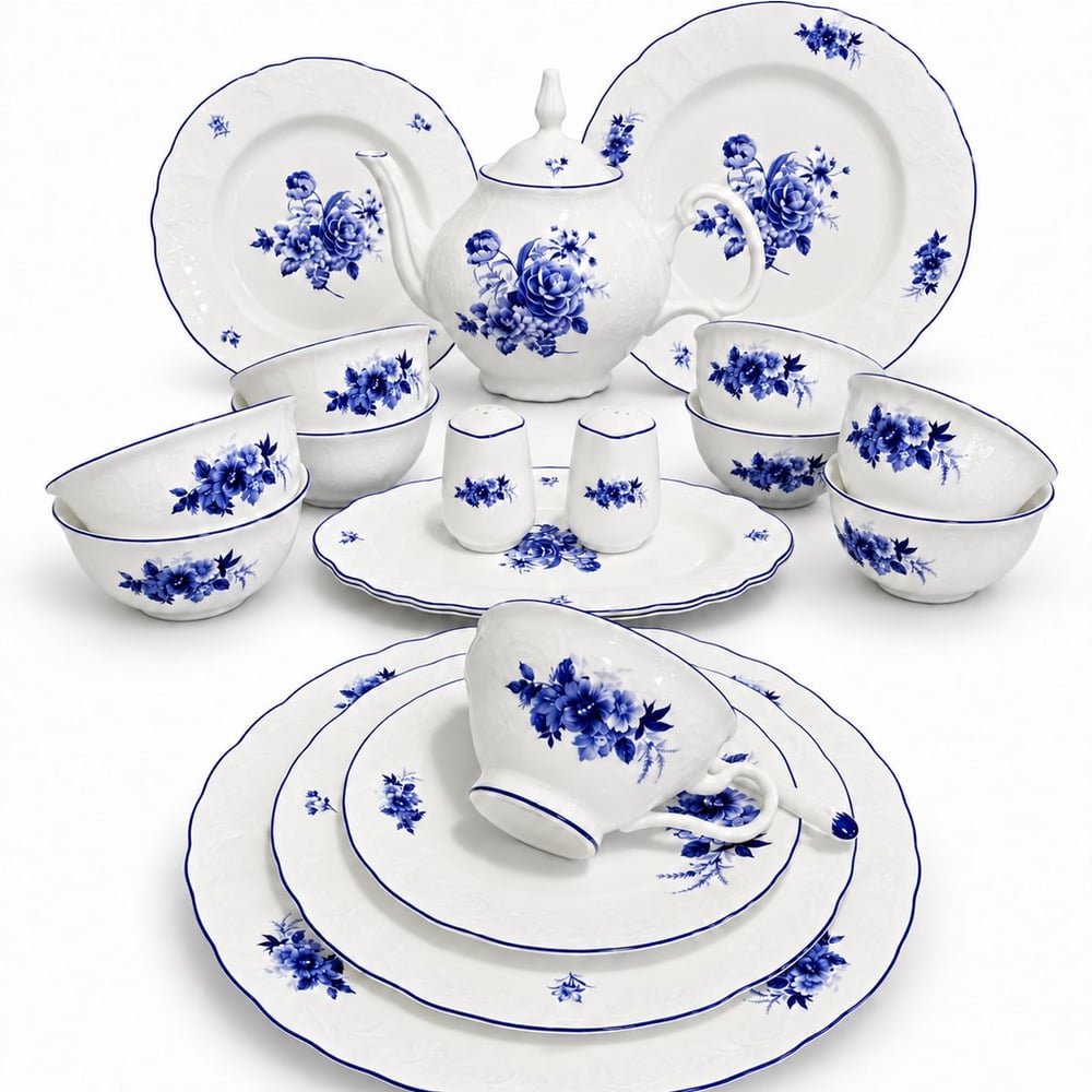 Royking Blue Garden 44 Parça Kahvaltı Takımı