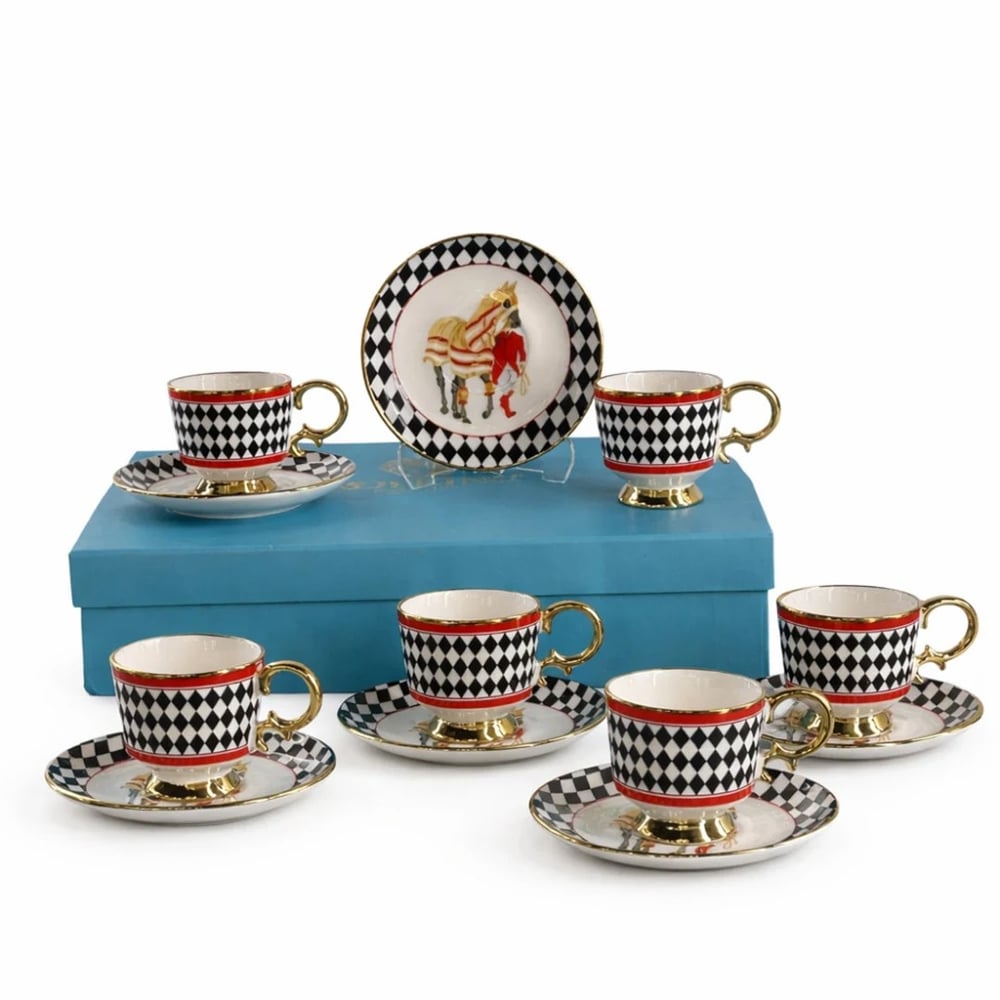 Royking Cheval 6 Lı Kahve Fincan Takımı