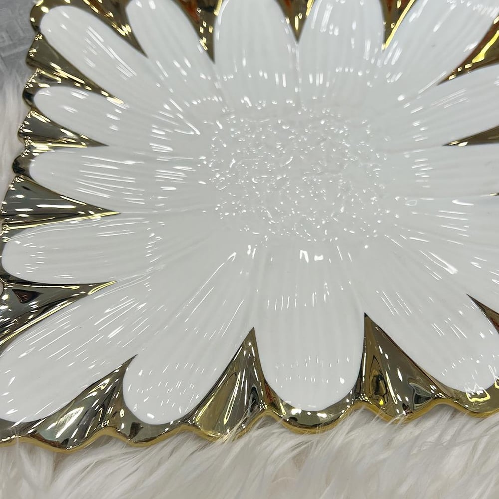 Royking Flora Kare Sunum Tabağı Gold