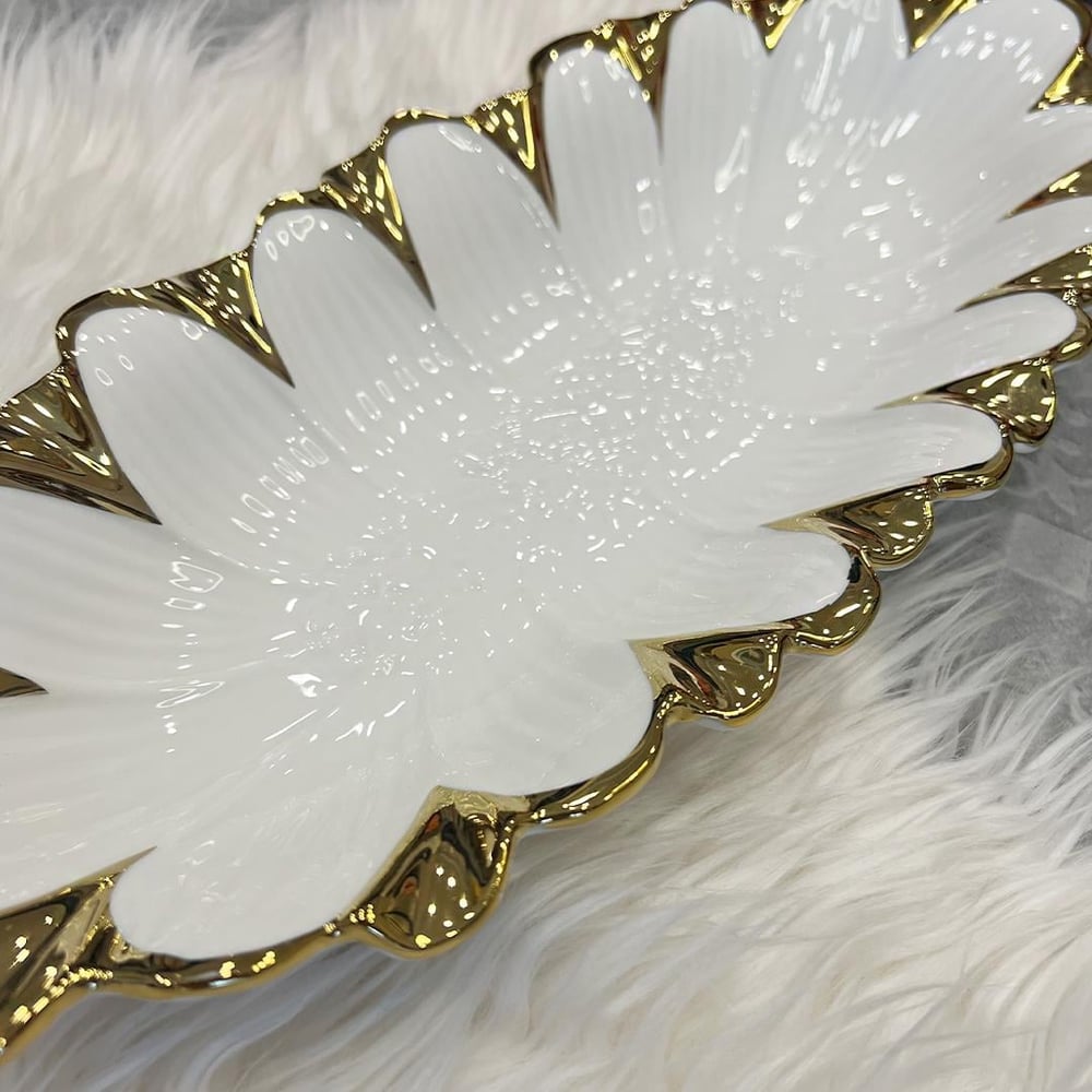 Royking Flora Oval Long Presentation Plate Gold