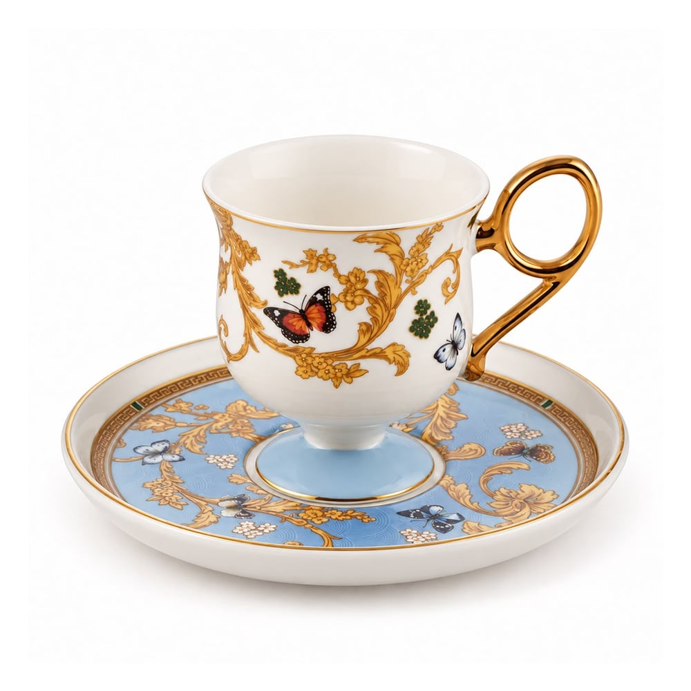 Royking Ivy 6 Lı Kahve Fincan Takımı - Mavi