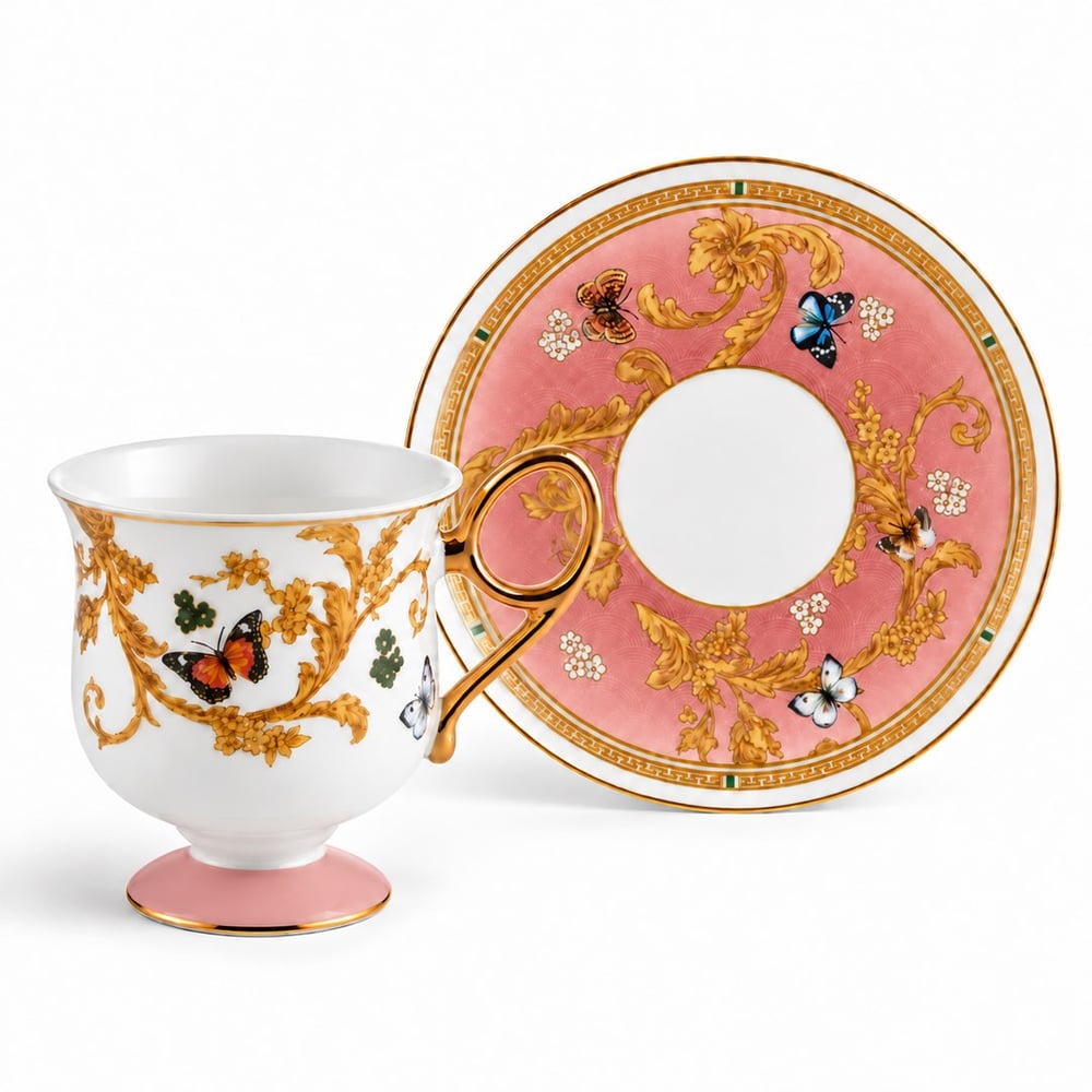 Royking Ivy 6 Lı Kahve Fincan Takımı - Pembe