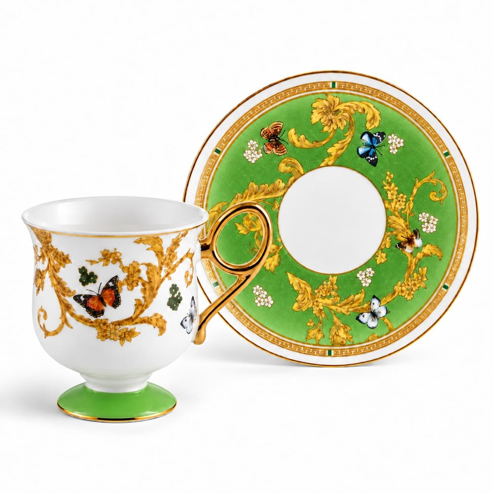 Royking Ivy 6 Lı Kahve Fincan Takımı - Yeşil