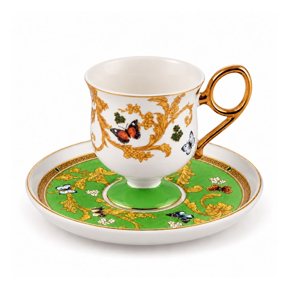 Royking Ivy 6 Lı Kahve Fincan Takımı - Yeşil