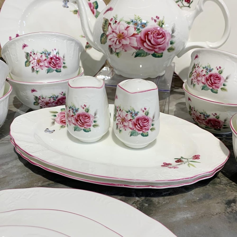 Royking Pink Rose 44 Piece Breakfast Set