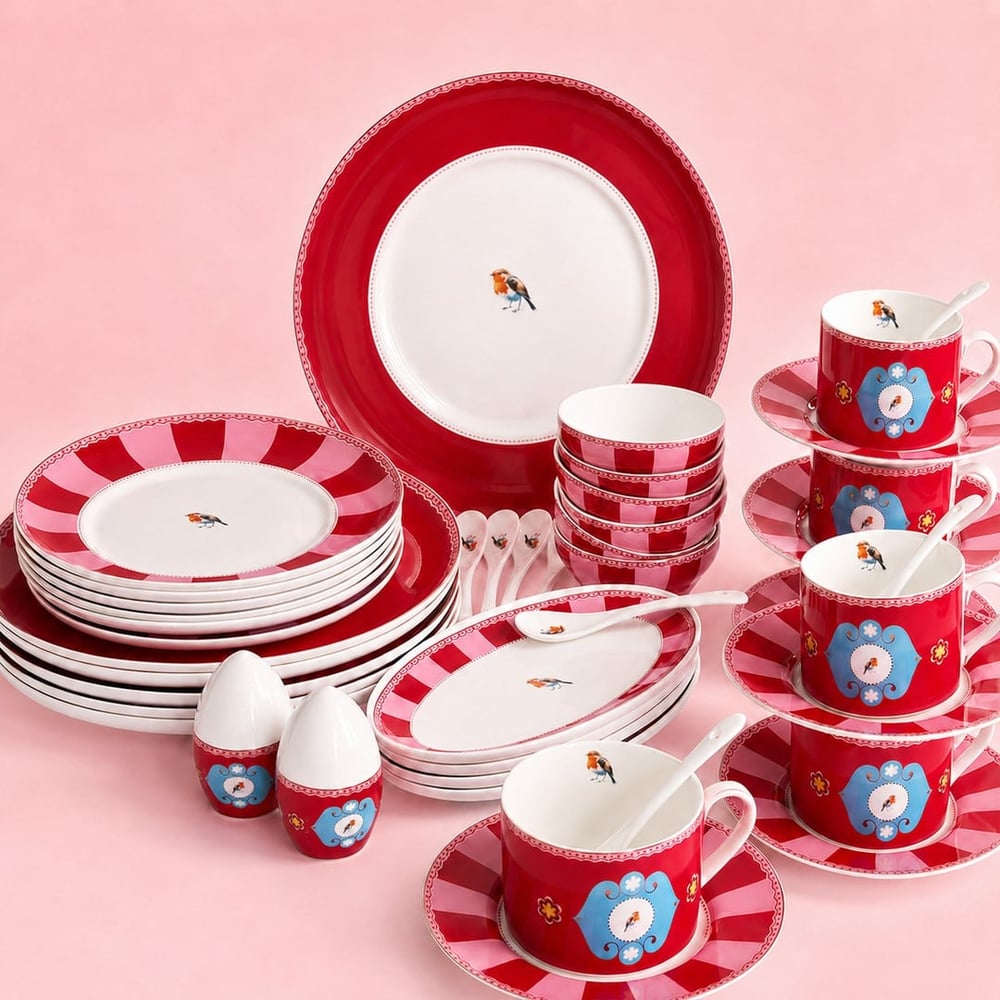 Royking Qush Red 48 Parça Kahvaltı Takımı