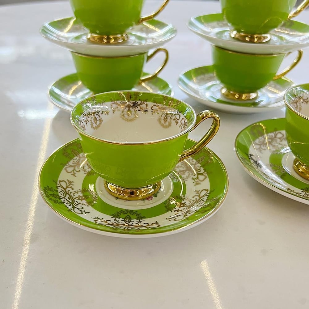 Royking Vivid 6 Lı Kahve Fincan Takımı - Yeşil