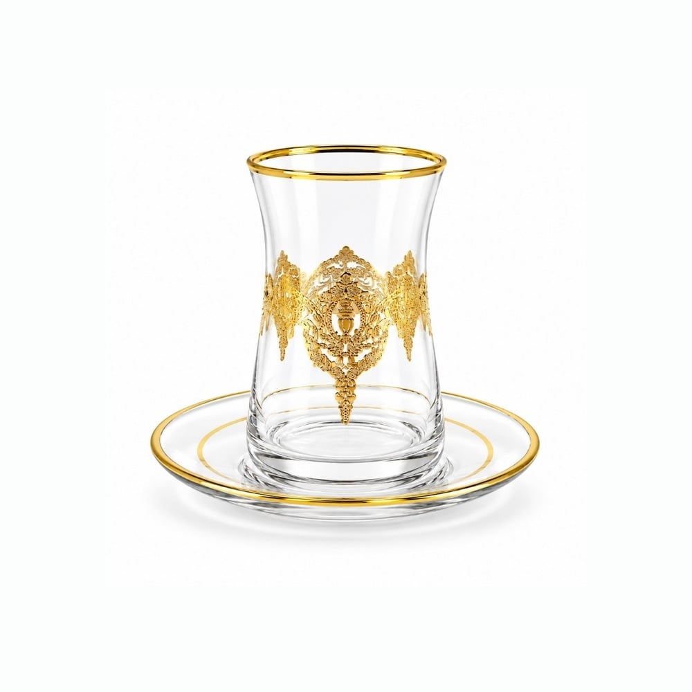 Çay BardaklarıŞah 6 Lı Çay Seti Gold