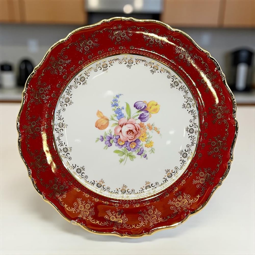 Thun Ophelia 77 Piece Dinner Set Burgundy