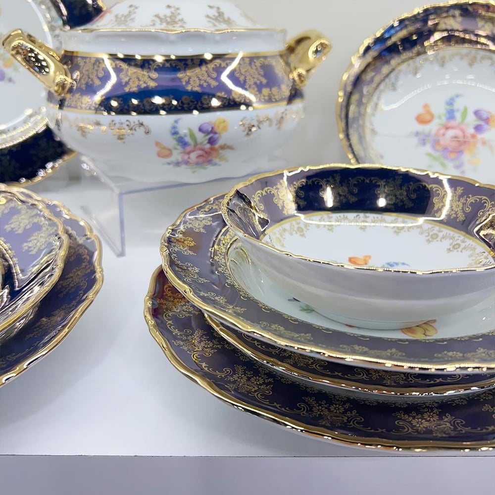 Thun Ophelia 77 Piece Dinner Set Cobalt