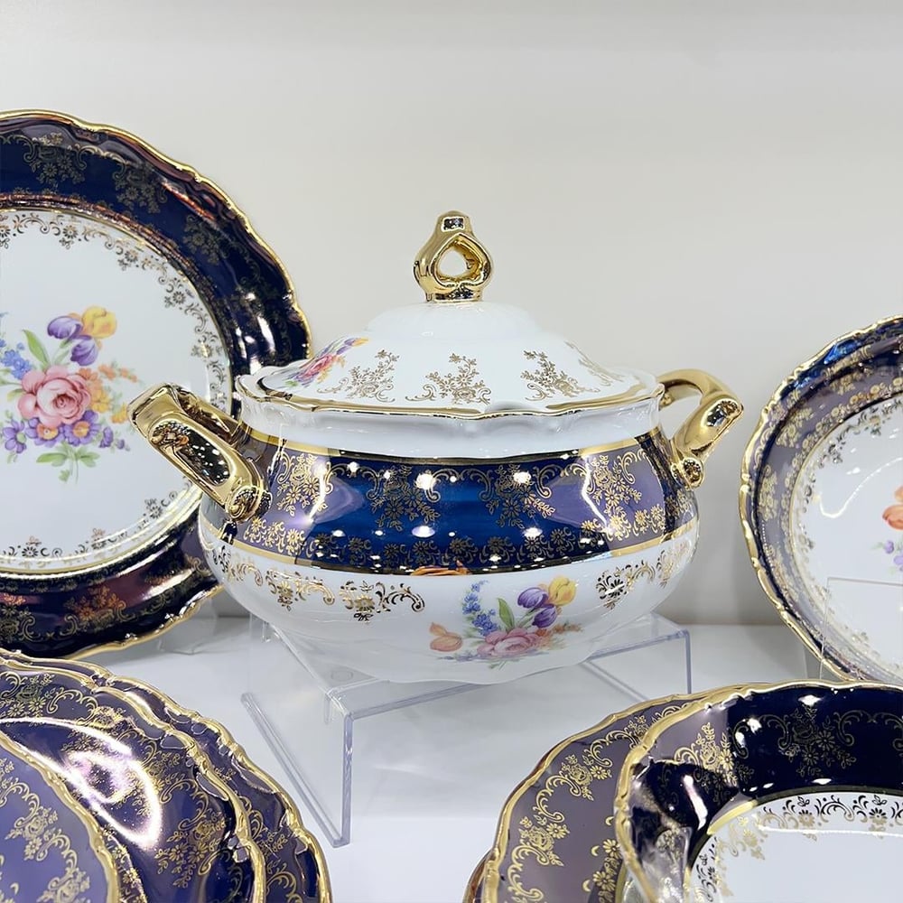 Thun Ophelia 77 Piece Dinner Set Cobalt