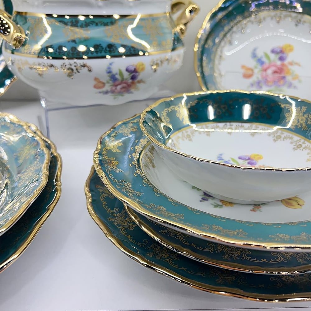 Thun Ophelia 77 Piece Dinner Set Green