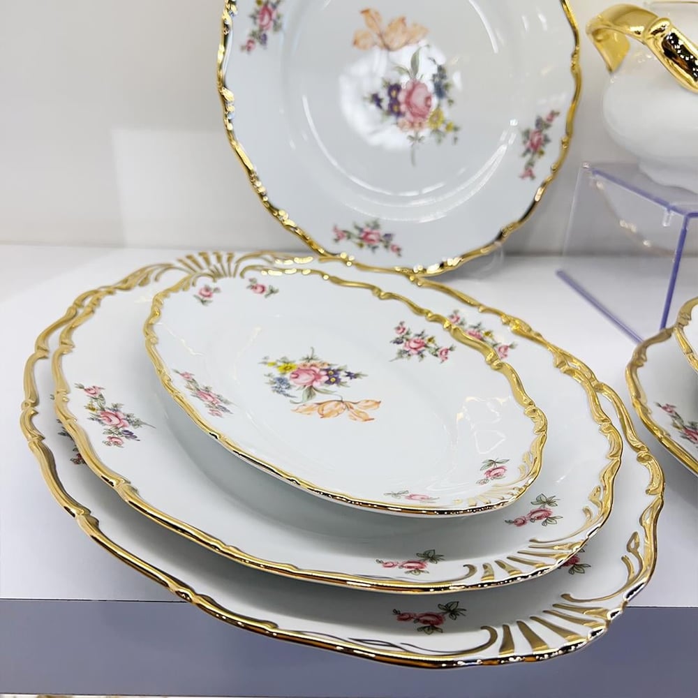 Thun Ophelia Eternal 77 Piece Dinner Set Gold