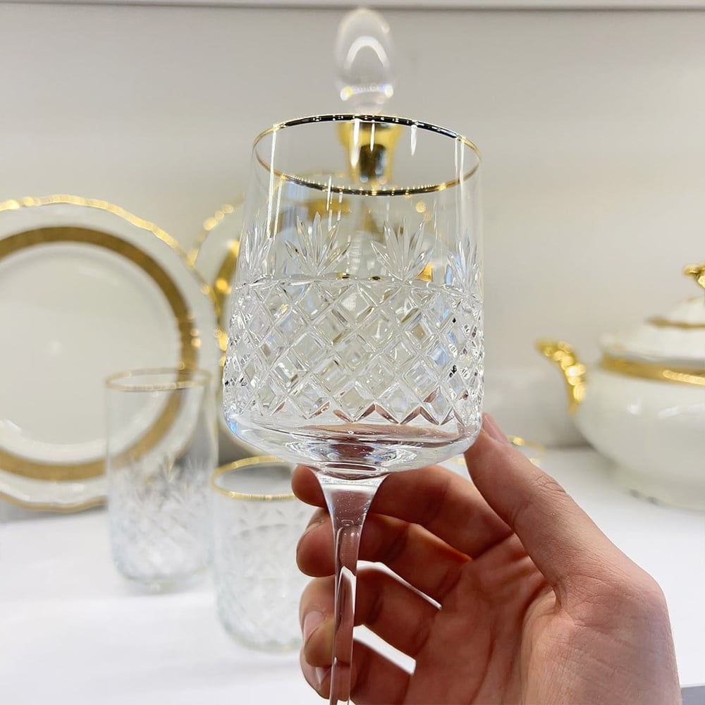 Wedding 61 Piece Glass Set Gold