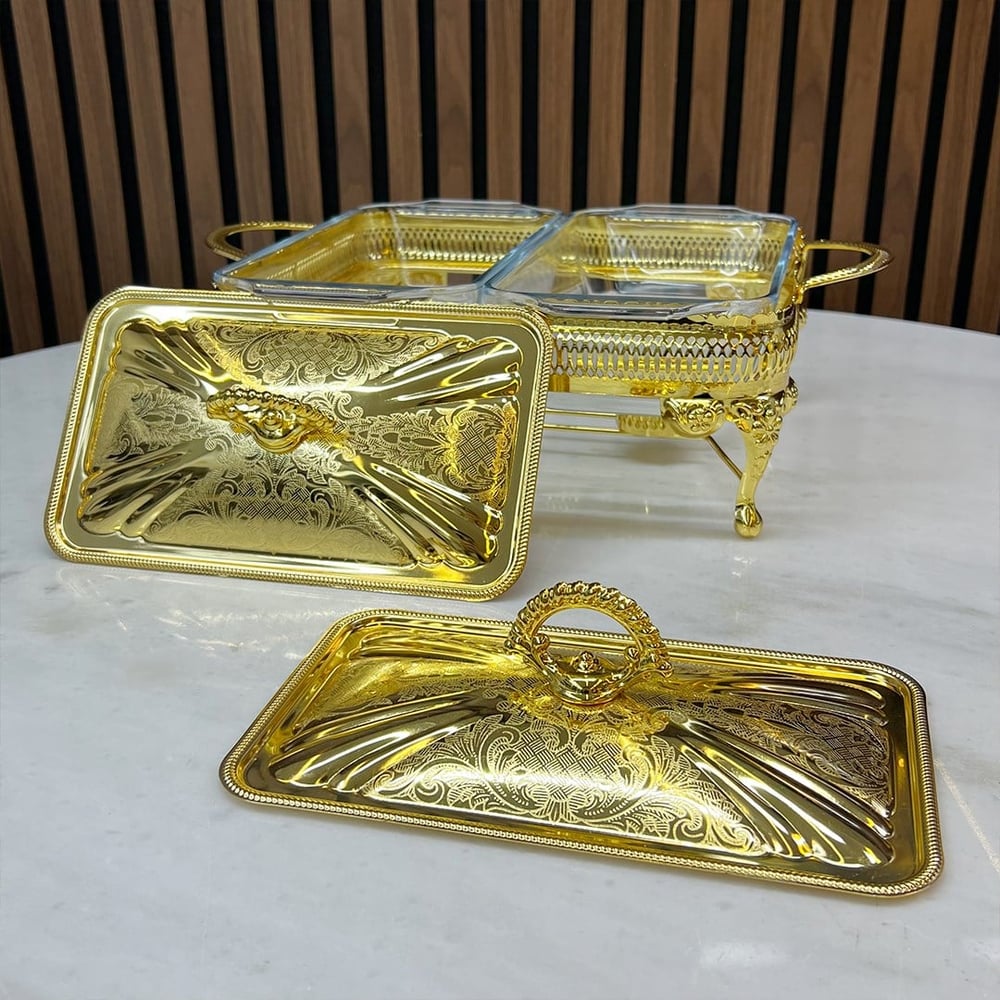 Winterbach Calista Heated 2 Compartment Serving Tray Gold
