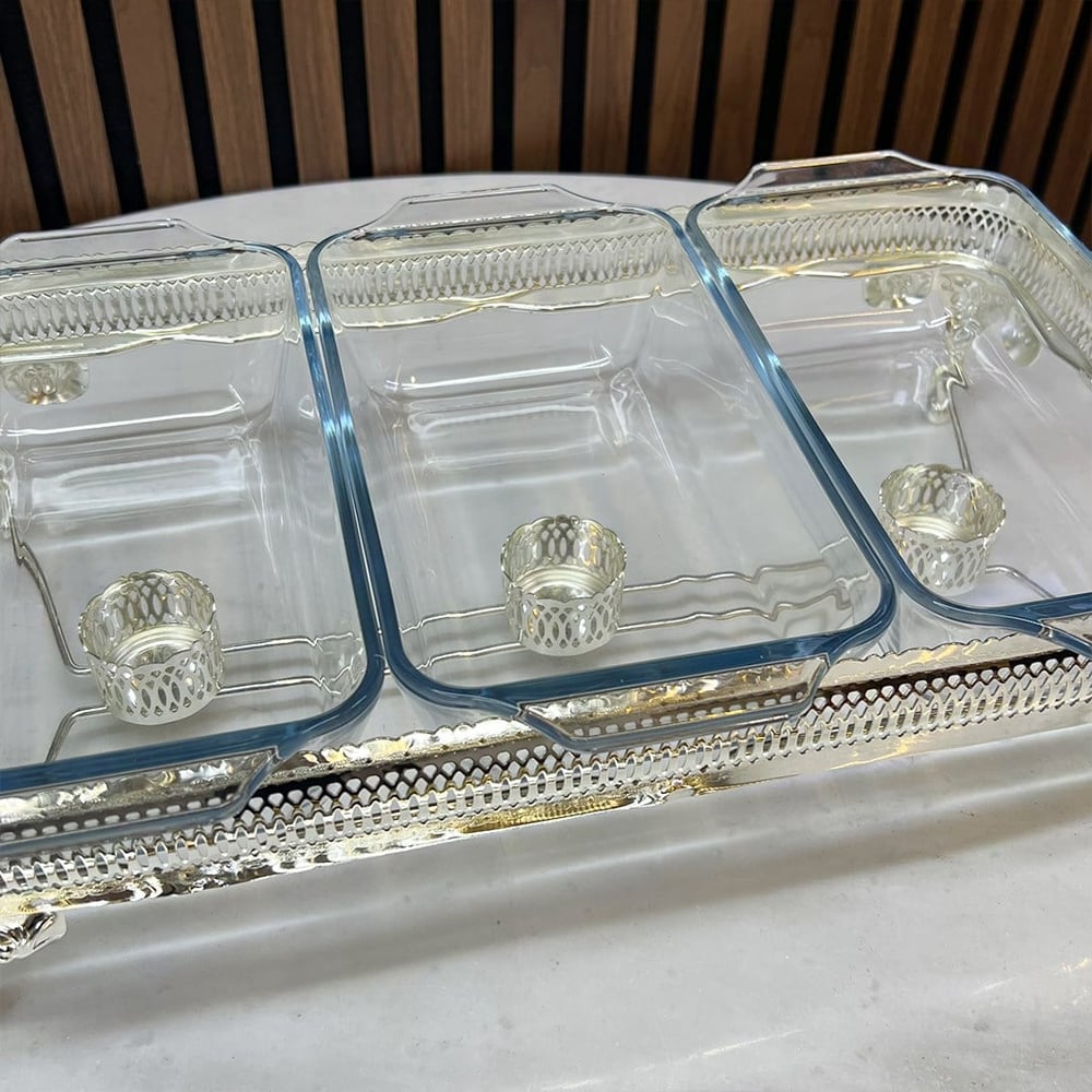 Winterbach Calista Isıtıcılı 3 Bölmeli Sunumluk Silver Gold