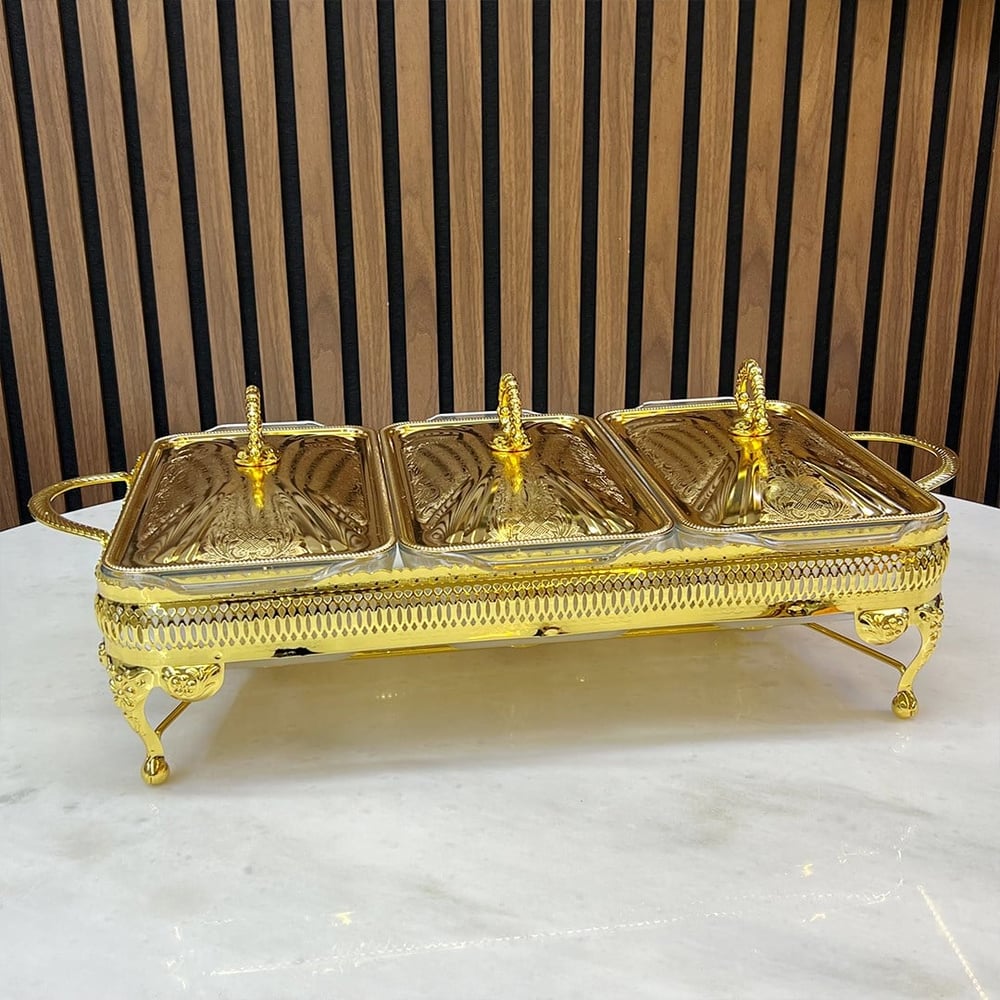 Winterbach Calista Heated 3 Compartment Serving Tray Gold