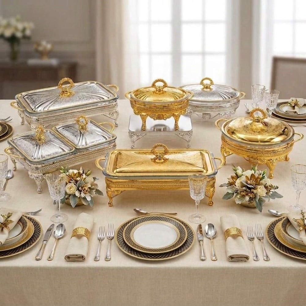 Winterbach Calista Isıtıcılı Dikdörtgen Büyük Sunumluk Gold