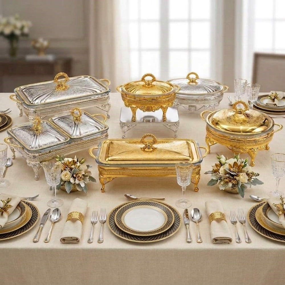 Winterbach Calista Isıtıcılı Dikdörtgen Küçük Sunumluk Silver Gold 