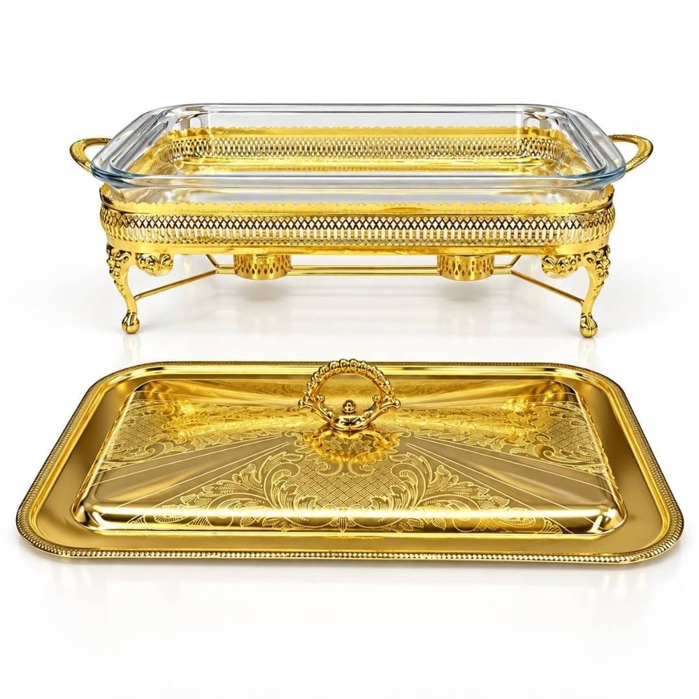 Winterbach Calista Isıtıcılı Dikdörtgen Büyük Sunumluk Gold