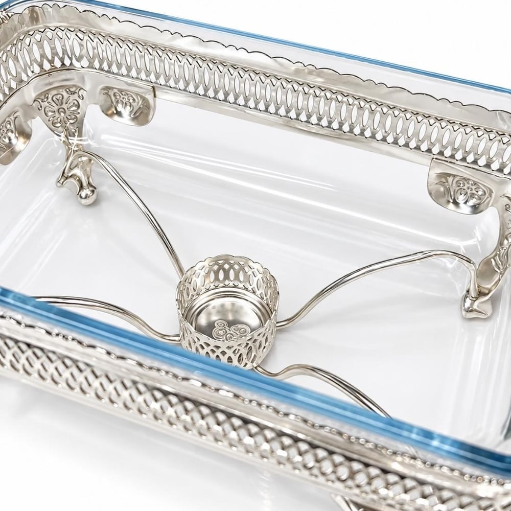 Winterbach Calista Isıtıcılı Dikdörtgen Küçük Sunumluk Silver Gold 