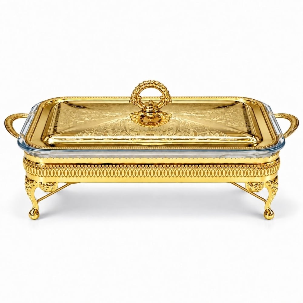 Winterbach Calista Isıtıcılı Dikdörtgen Büyük Sunumluk Gold