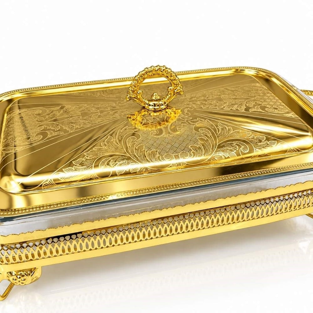 Winterbach Calista Isıtıcılı Dikdörtgen Büyük Sunumluk Gold