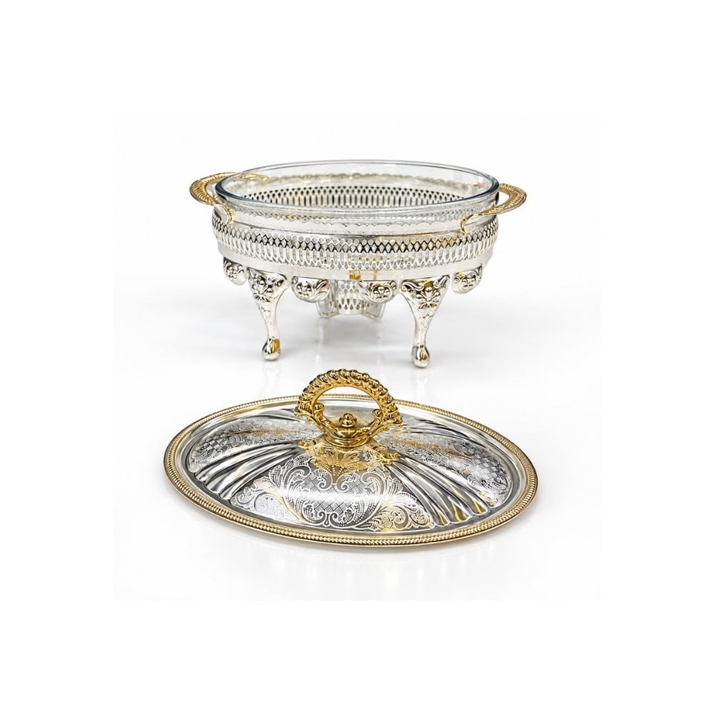 Winterbach Calista Isıtıcılı Oval Küçük Sunumluk Silver Gold