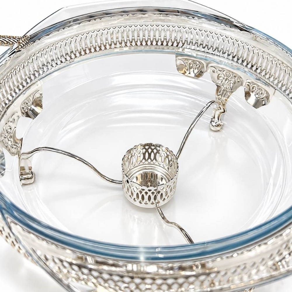 Winterbach Calista Isıtıcılı Yuvarlak Sunumluk Silver Gold