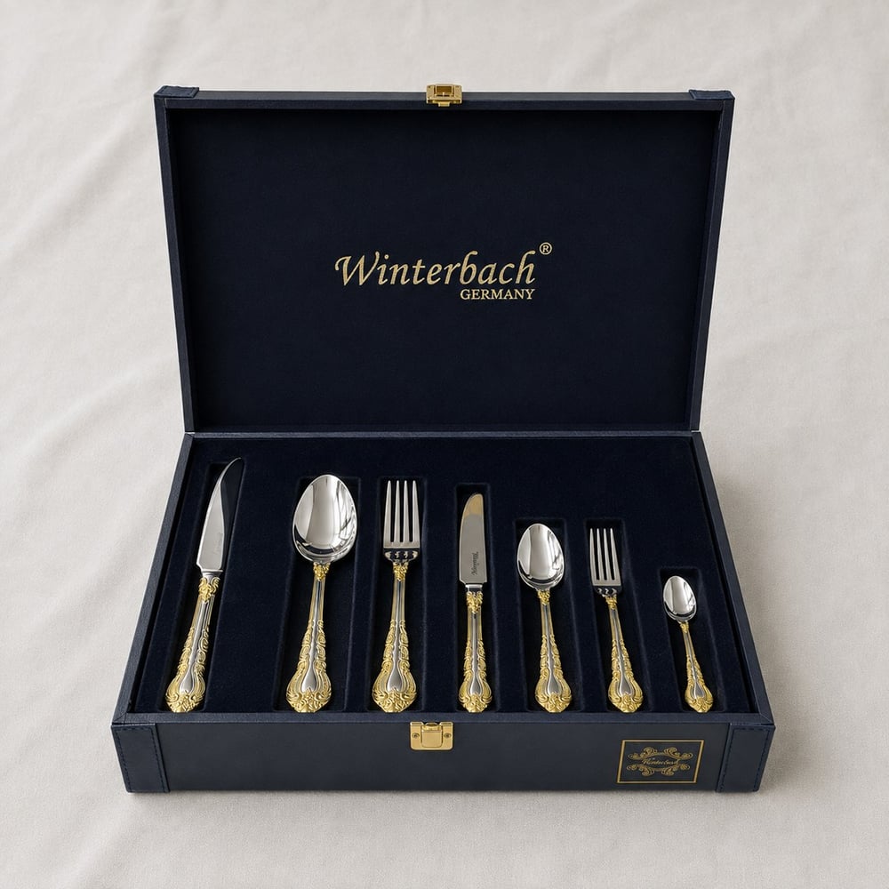 Winterbach Spindra 84 Parça Çatal Kaşık Bıçak Takımı Gold