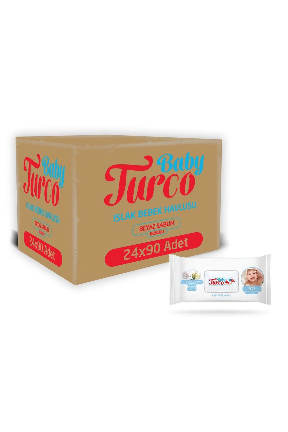 Baby Turco Beyaz Sabun Kokulu Islak Havlu 24X90 lı