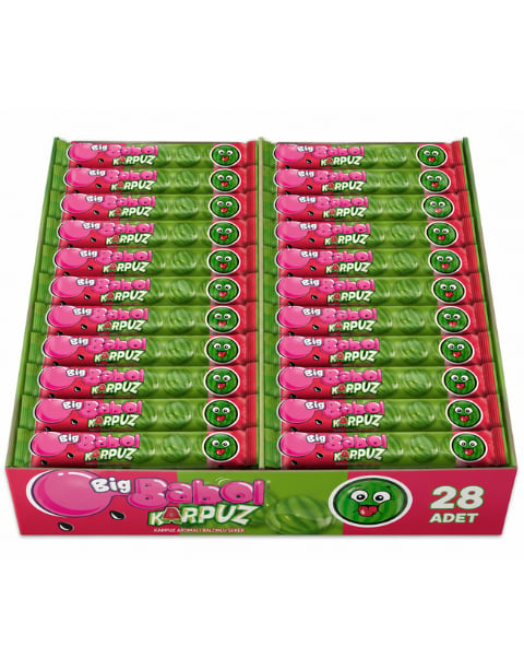 Big Babol Karpuz Aromalı Toz Dolgulu Balonlu Sakız 20 GR X 28 Adet