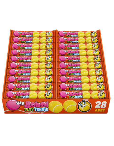 Big Babol Play Tennis Ananas Aromalı Balonlu Sakız 20 GR X 28 Adet