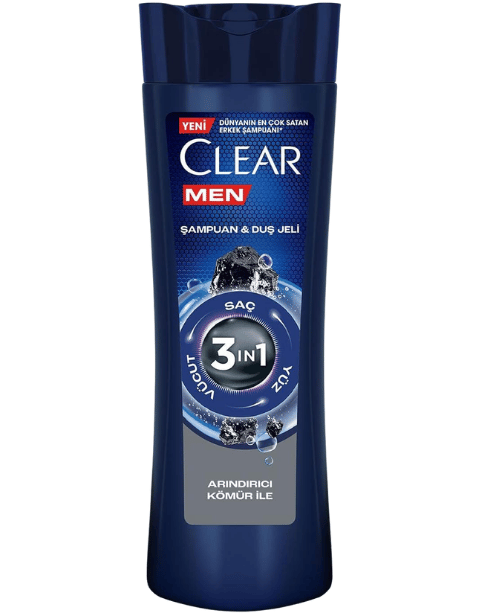 Clear Men 3 In 1 Arındırıcı Kömür İle Şampuan & Duş Jeli 350 ML