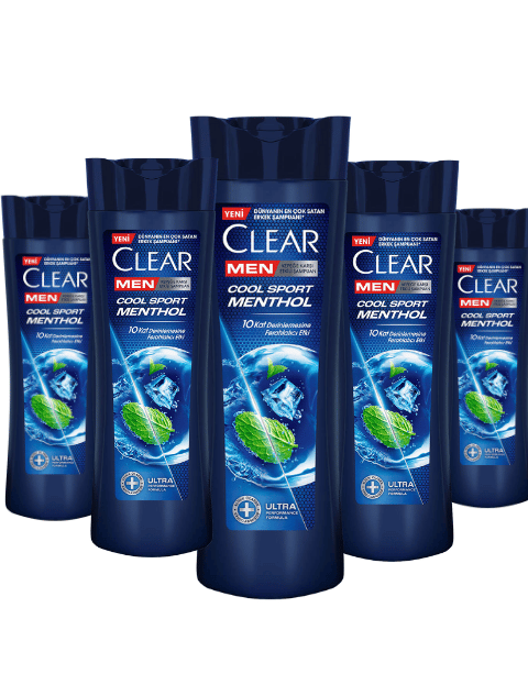 Clear Men Kepeğe Karşı Etkili Şampuan Cool Sport Menthol 350 ML * 5 Adet