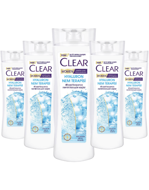 Clear Women Kepeğe Karşı Etkili Şampuan Hyaluron Nem Terapisi 350 ML *  5 Adet