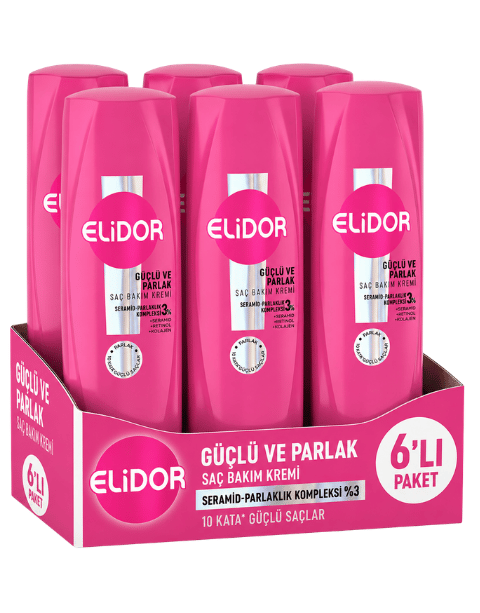 Elidor Güçlü Parlak Saç Bakım Kremi 350 ML X 6 Adet