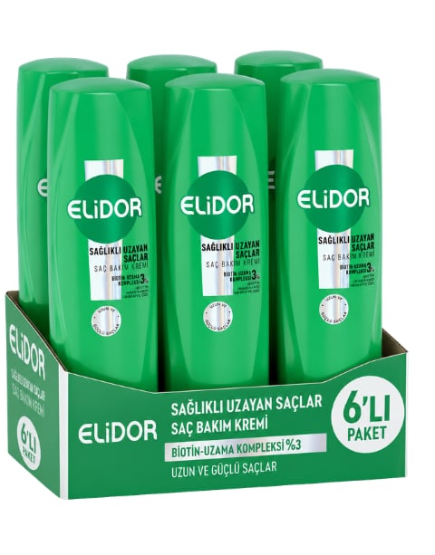 Elidor Sağlıklı Uzayan Saçlar Saç Bakım Kremi 350 ML X 6 Adet