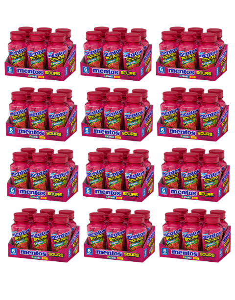 Mentos Sours Çilek Aromalı C Vitaminli Tablet Şekerleme 49 GR x 6 Adet
