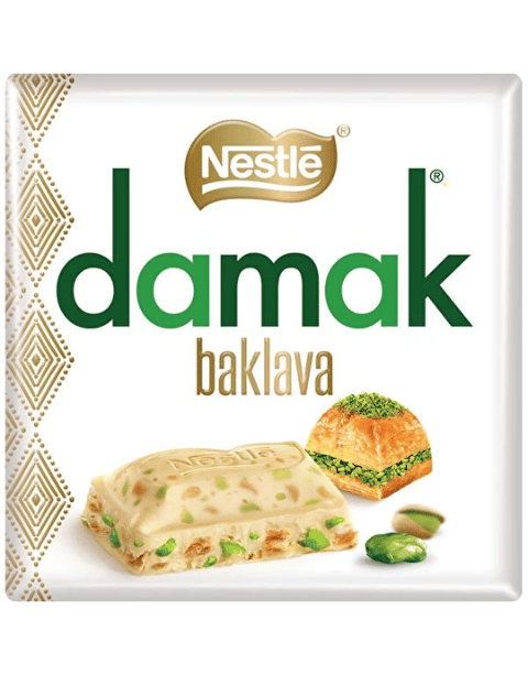 Nestle Damak Antep Fıstıklı ve Baklavalı Beyaz Çikolata 60 GR * 6 Adet