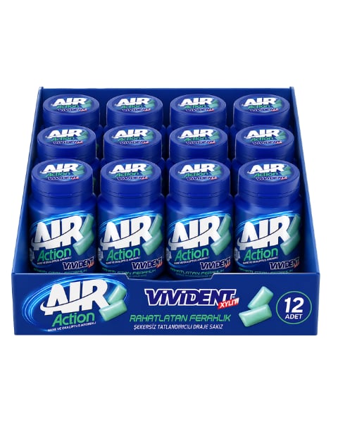 Vivident Xylıt Aır Actıon Nane Ve Ökaliptus Aromalı Şekersiz Tatlandırıcılı Draje Sakız 67 G X 12 Adet