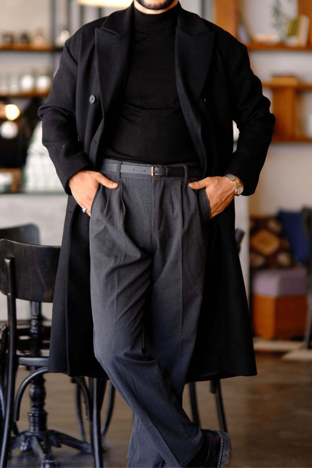 Alberini Kruvaze Oversize Old Money Kaban Siyah--