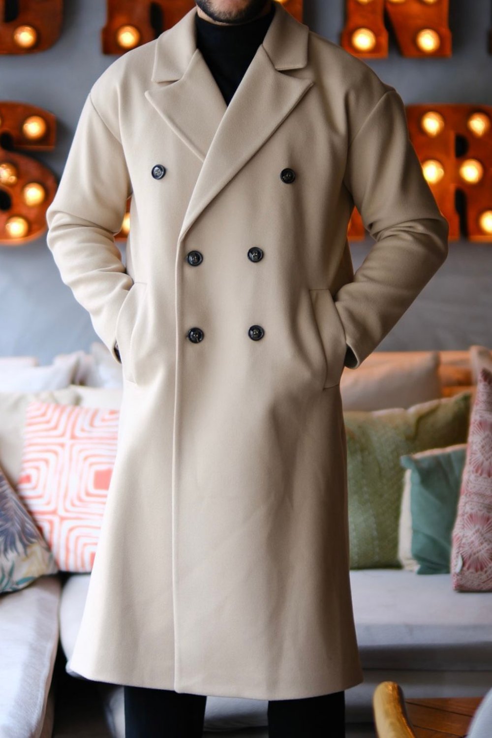 Alberini Kruvaze Oversize Old Money Kaban Bej--