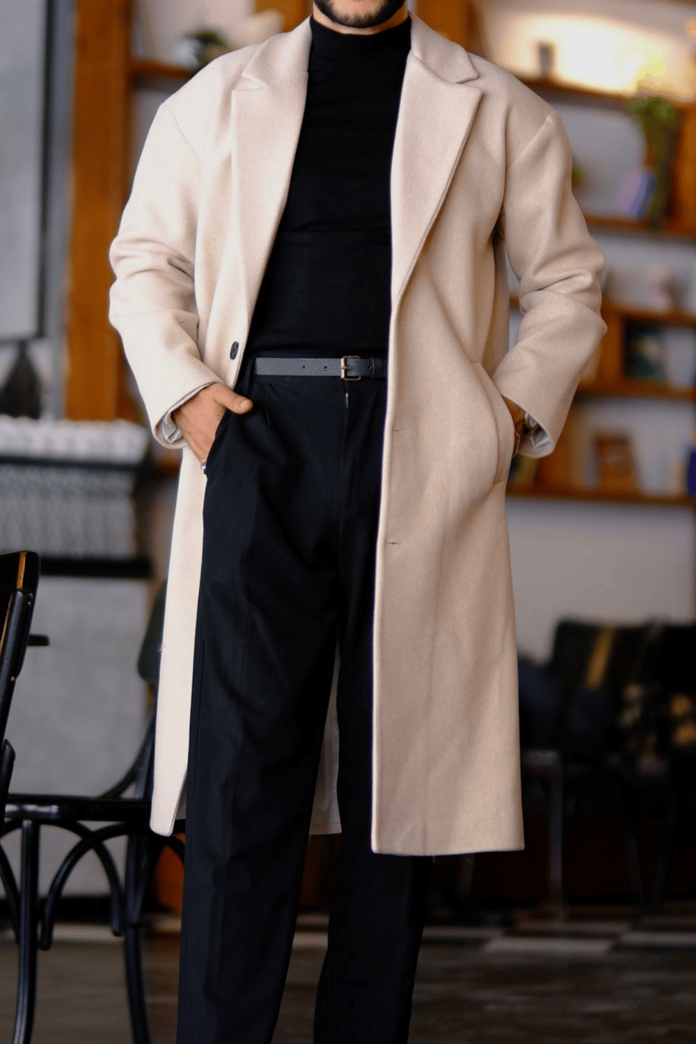 Arelion Oversize Old Money Kaşe Kaban Bej